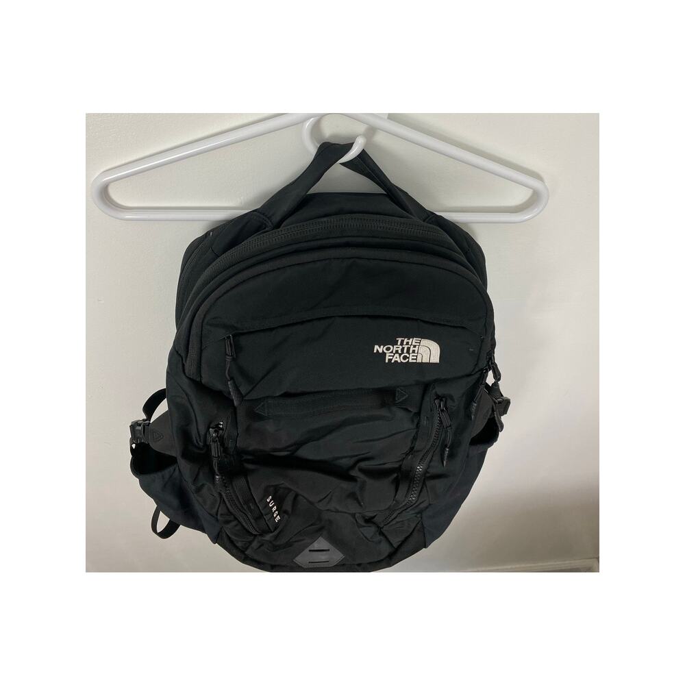 Women The North Face Surge 31L black nylon padded backpack bookbag - Picture 4 of 9